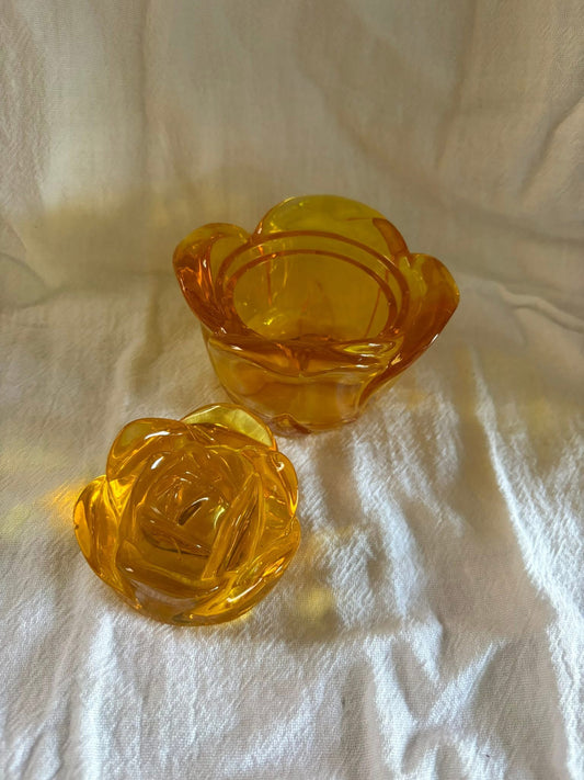 Rose shape trinket container